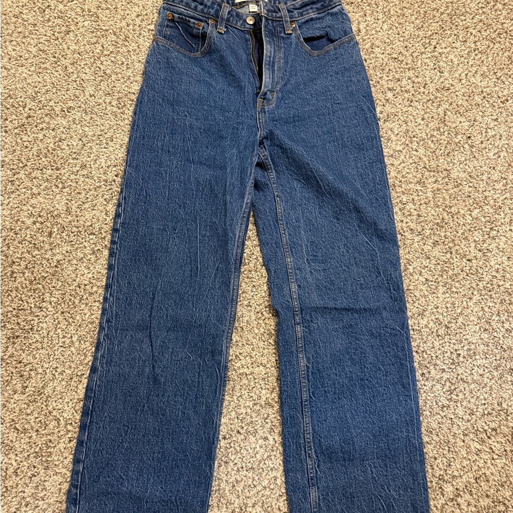Abercrombie & Fitch Dark Blue Wide-Leg Jeans